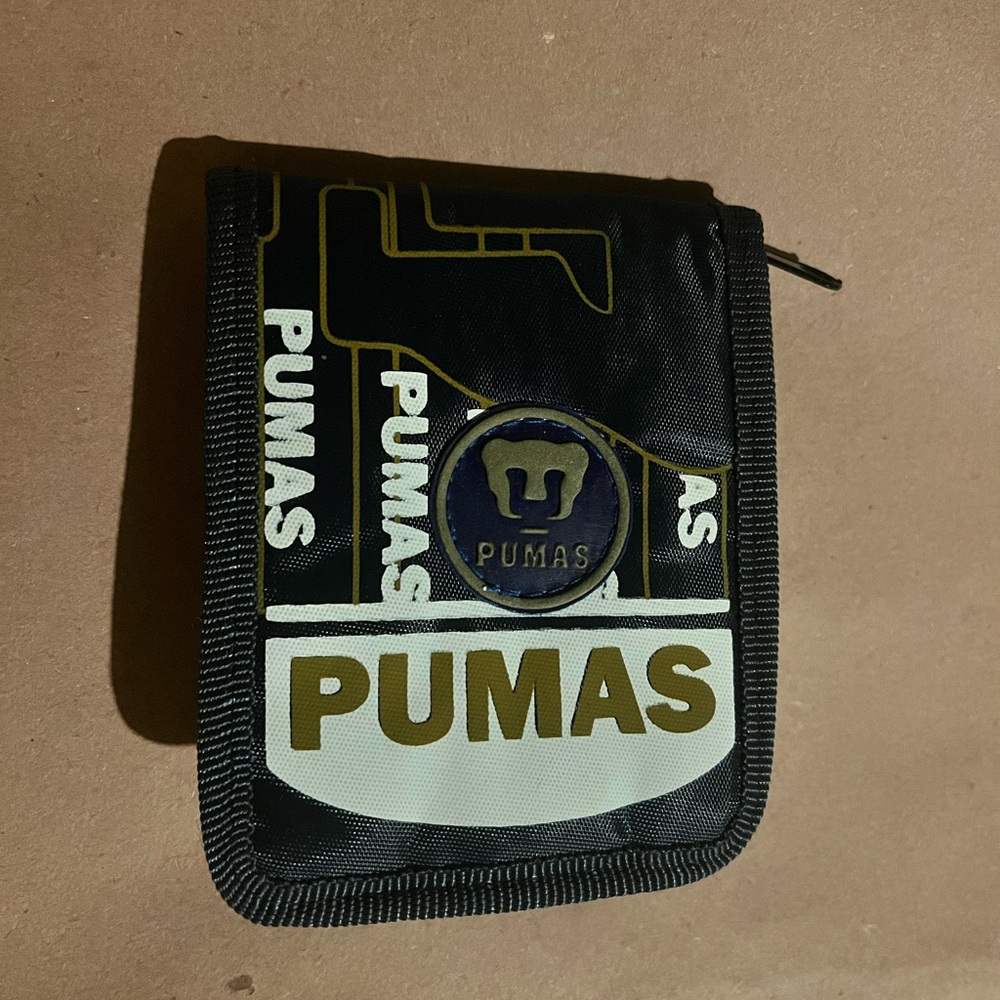Pumas Black and Gold Wallet Zip up